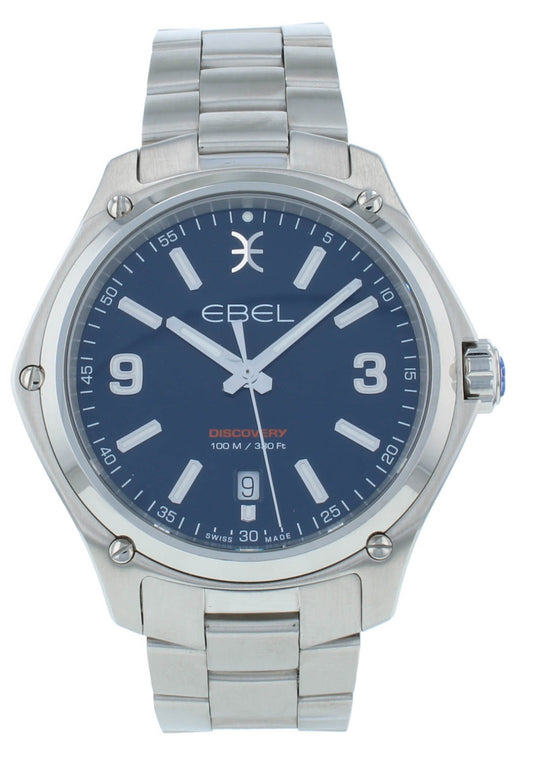 Ebel Discover Blue Dial Stainless Steel 41mm Quartz Ladies Watch 1216400