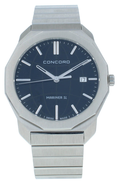 Concord Mariner Quartz Stainless Steel Black Dial 40mm Men's Watch 320478