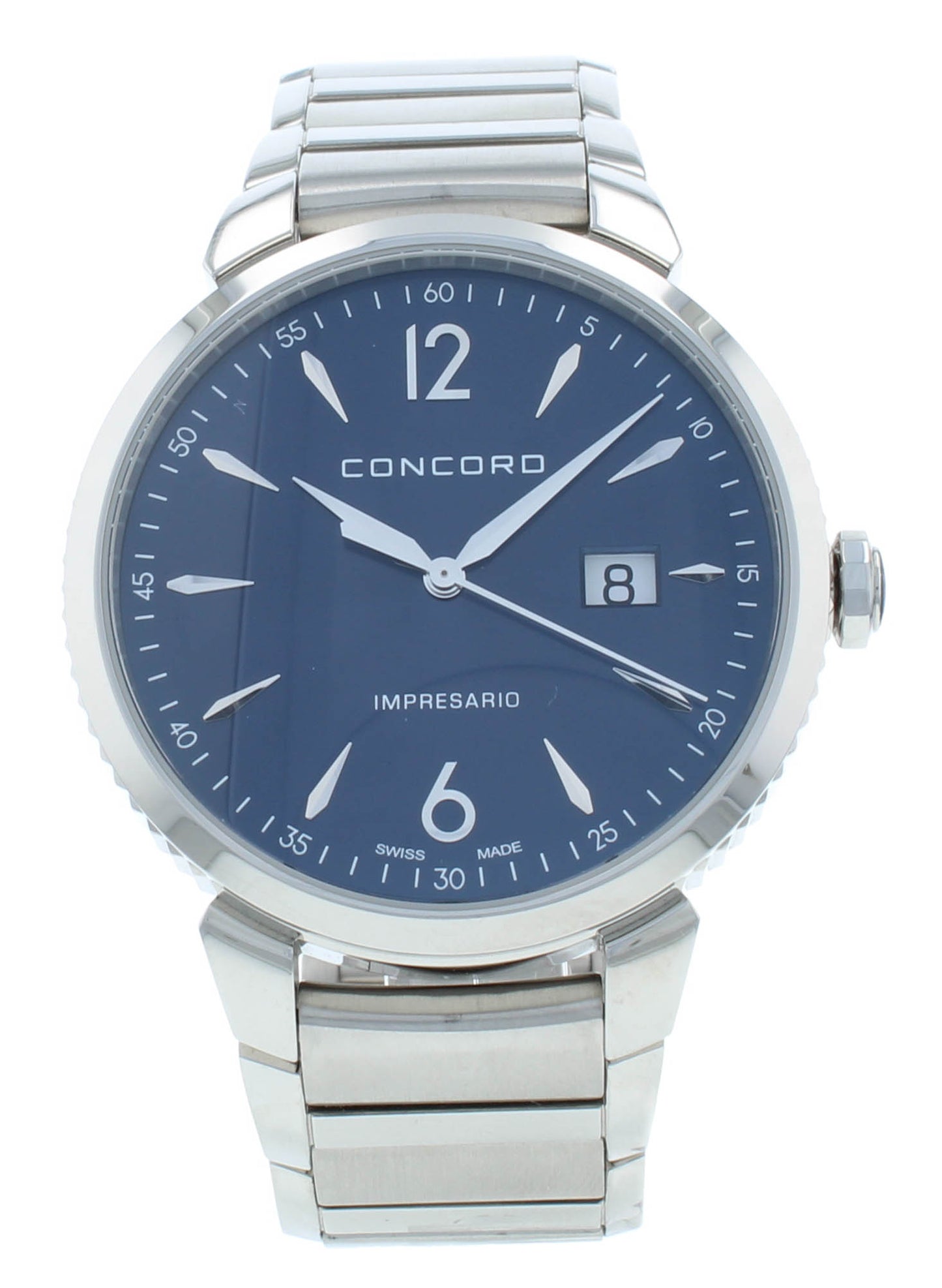 Concord Impresario 41mm Quartz Blue Dial Stainless Steel Men's Watch 320324