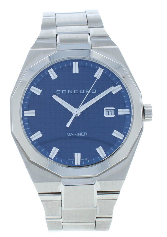 Concord Mariner Quartz Stainless Steel Blue Dial 41mm Men's Watch 320378