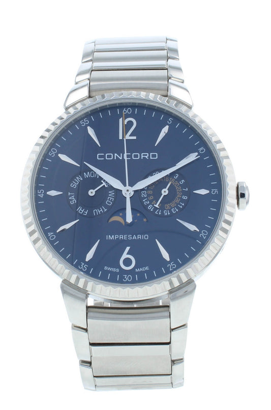 Concord Impresario Quartz Moonphase Triple Date 40mm Men's Watch 320441