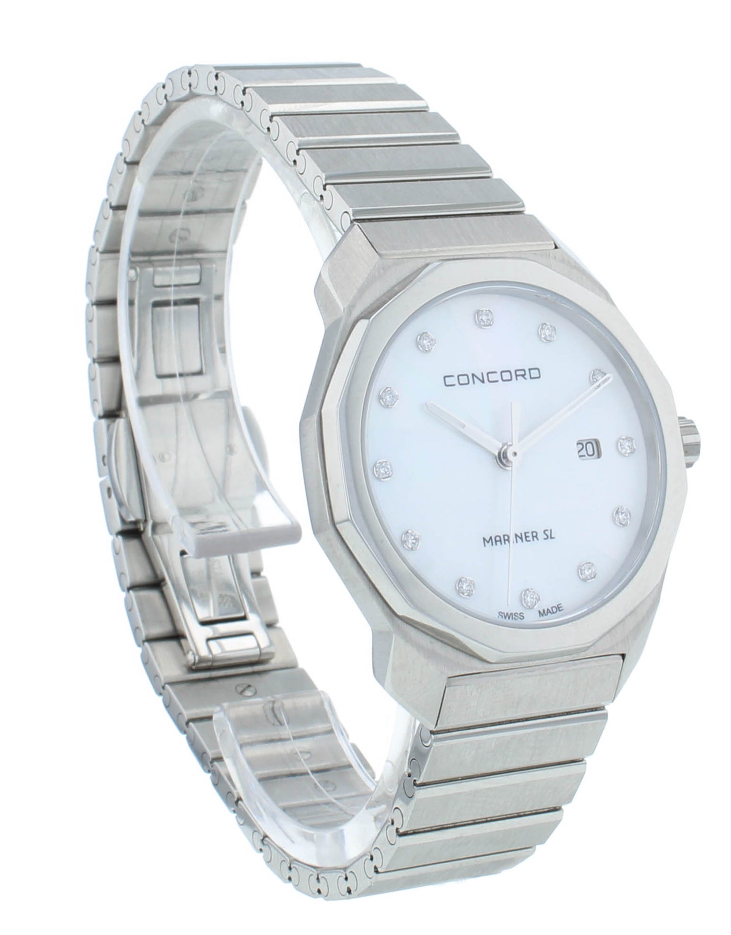 Concord Mariner SL Quartz White MOP Diamond Dial 30mm Ladies Watch 320468