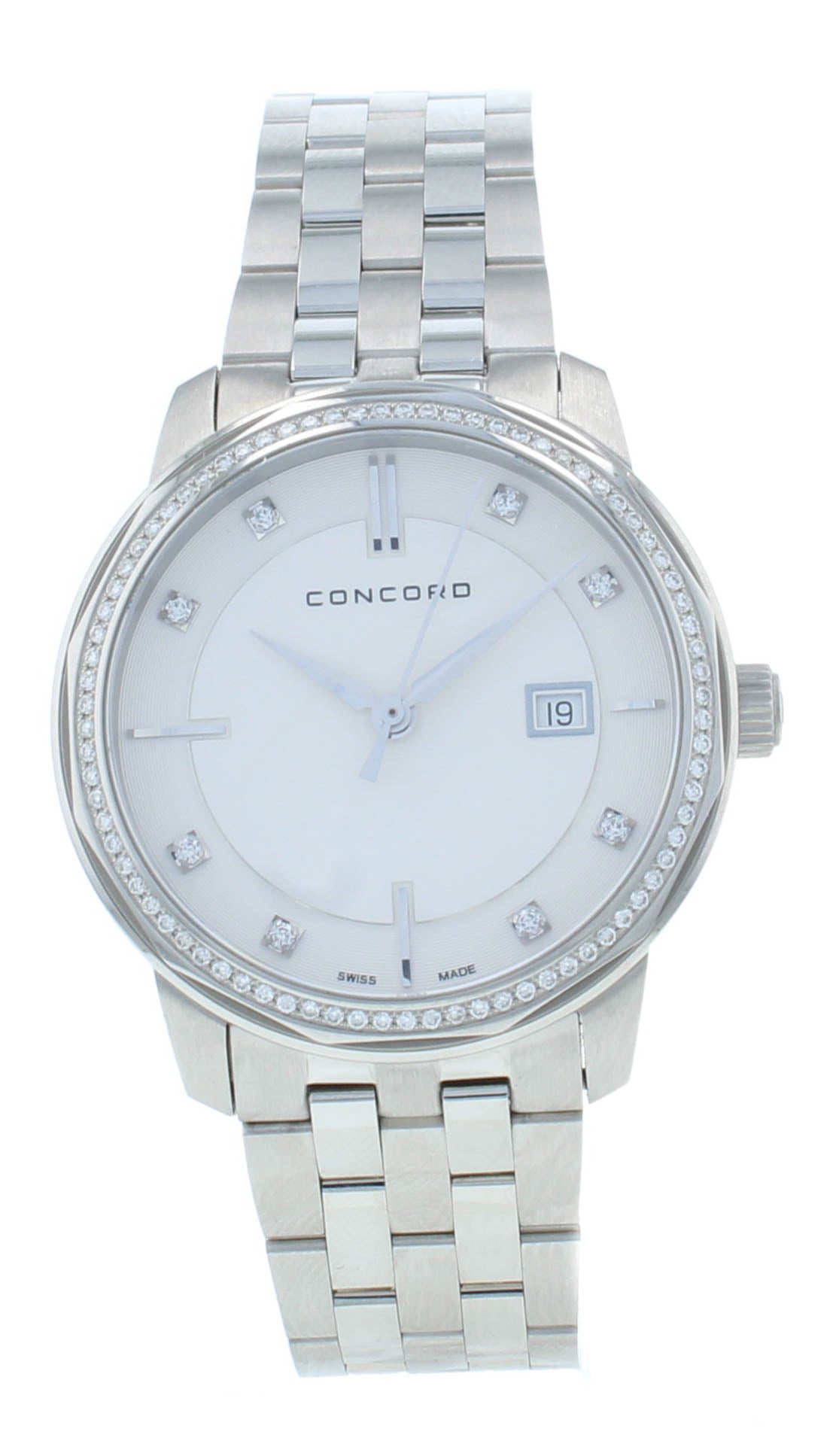 Concord Bennington 31mm Silver Diamond Dial & Bezel Quartz Ladies Watch 320481