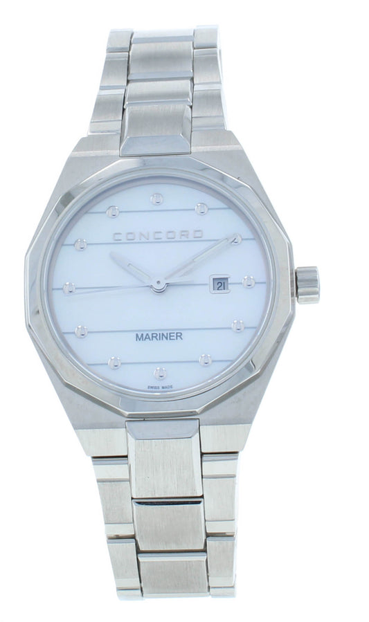 Concord Mariner Quartz White MOP Diamond Dial 30mm Ladies Watch 320298