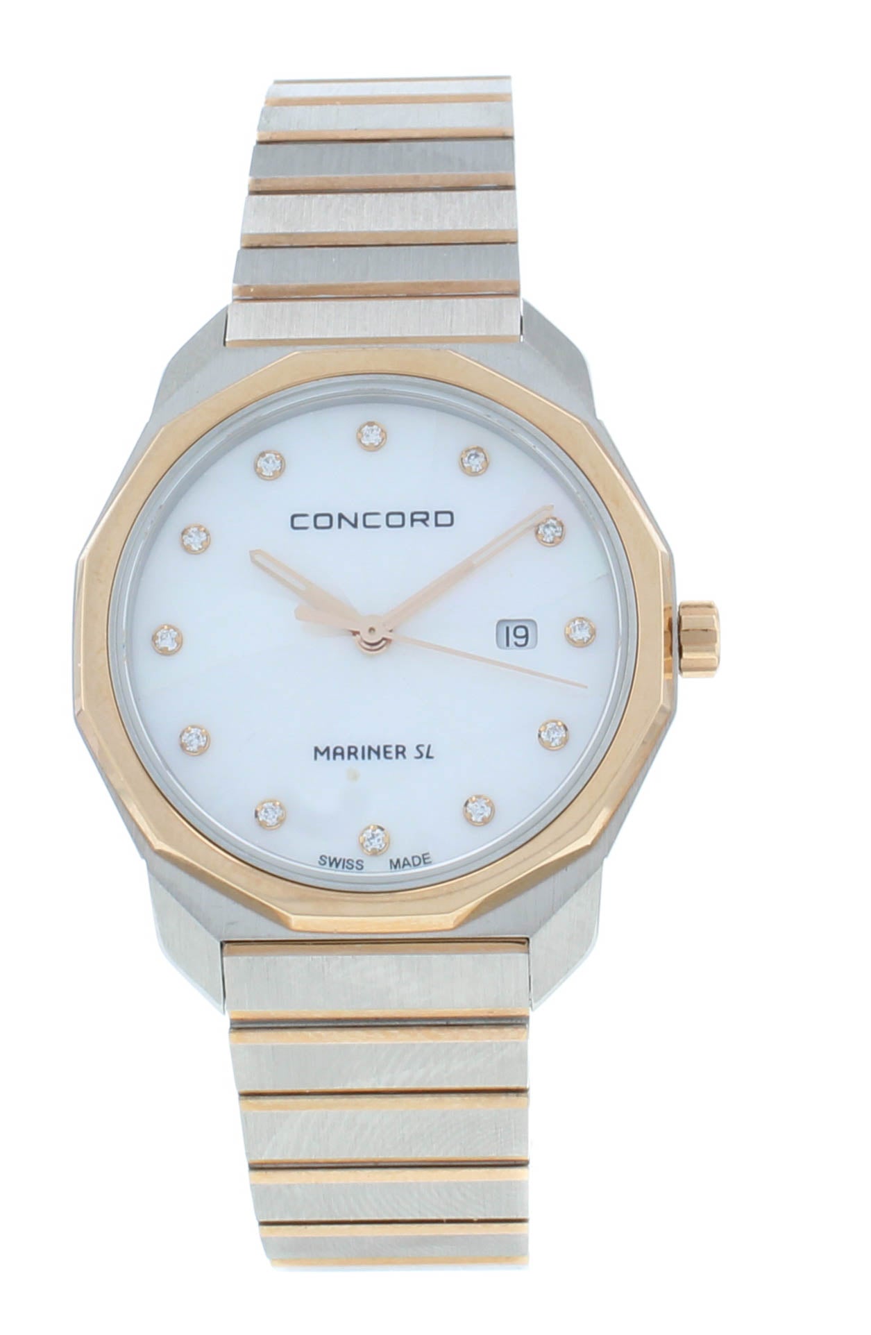 Concord Mariner SL Quartz Steel & 18kt Rose Gold 30mm Ladies Watch 320470