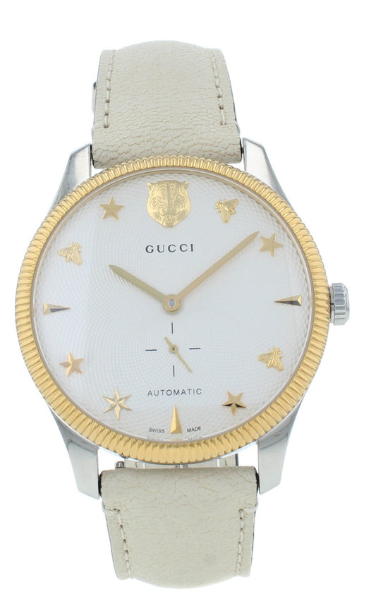 Gucci G-Timeless 40mm Auto Stainless Steel Silver Dial Men's Watch YA126348