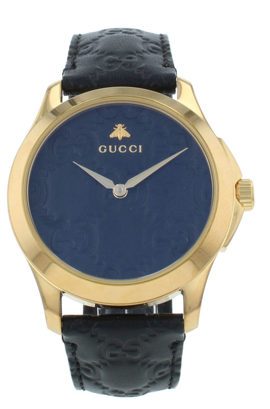 Gucci G-Timeless 38mm Quartz Stainless Steel Black Dial Men's Watch YA1264034