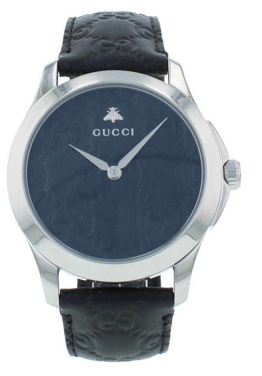 Gucci G-Timeless 38mm Quartz Stainless Steel Black Dial Men's Watch YA1264031