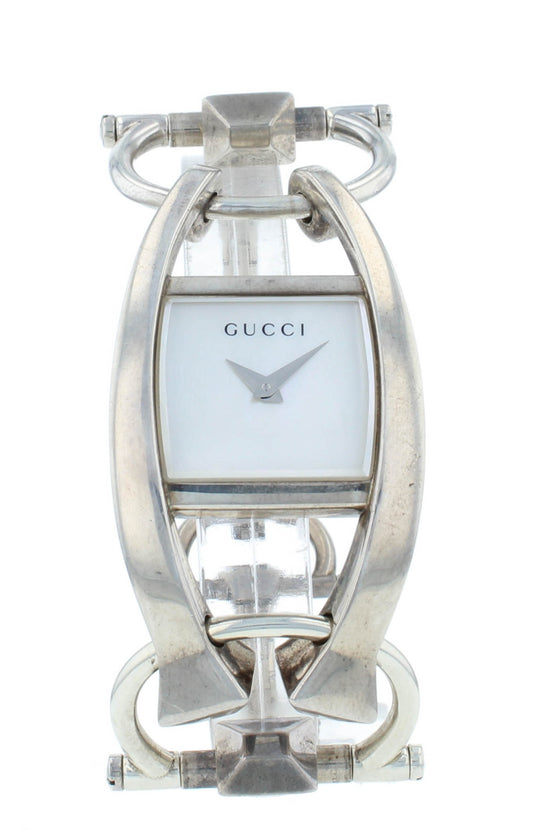 Pre-Owned Gucci Chido  21.5 X 23.5mm White MOP Dial Quartz Ladies Watch YA123501