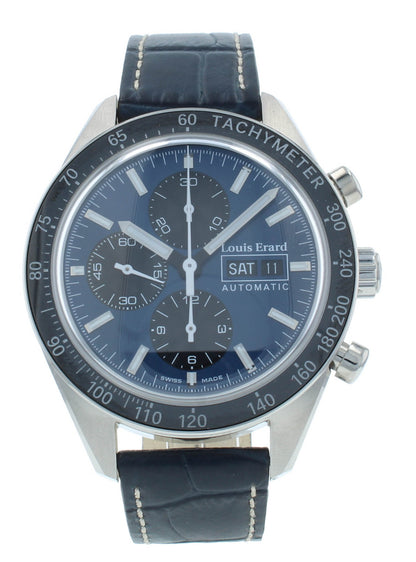 Louis Erard Heritage 44mm Chrono Auto Blue Dial Men's Watch 78109AA35.BDC155