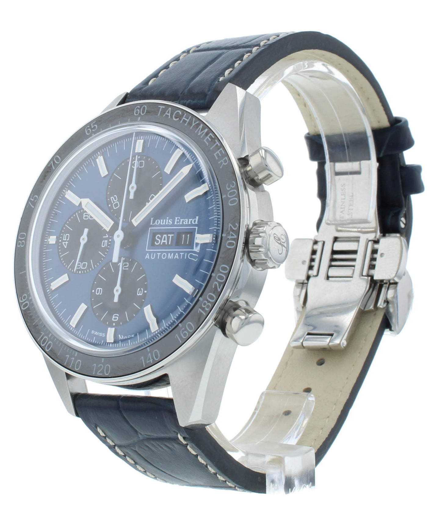 Louis Erard Heritage 44mm Chrono Auto Blue Dial Men's Watch 78109AA35.BDC155