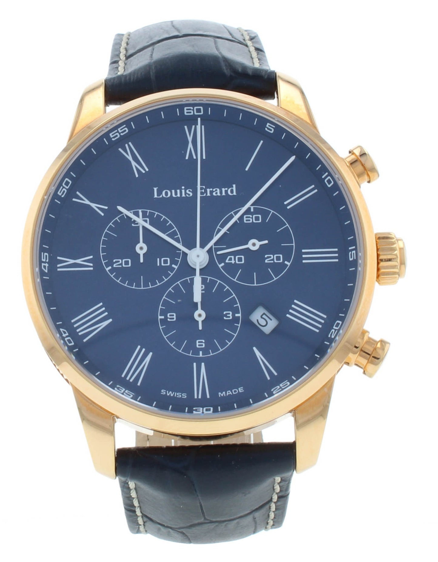 Louis Erard Heritage Chrono 42mm Quartz Blue Dial Men's Watch 18901PR25.BRC102