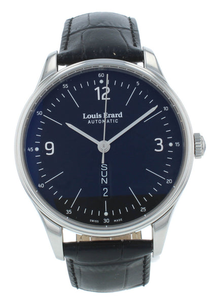 Louis Erard Heritage 41mm Auto Day Date Black Dial Men's Watch 72288AA02.BAAC82