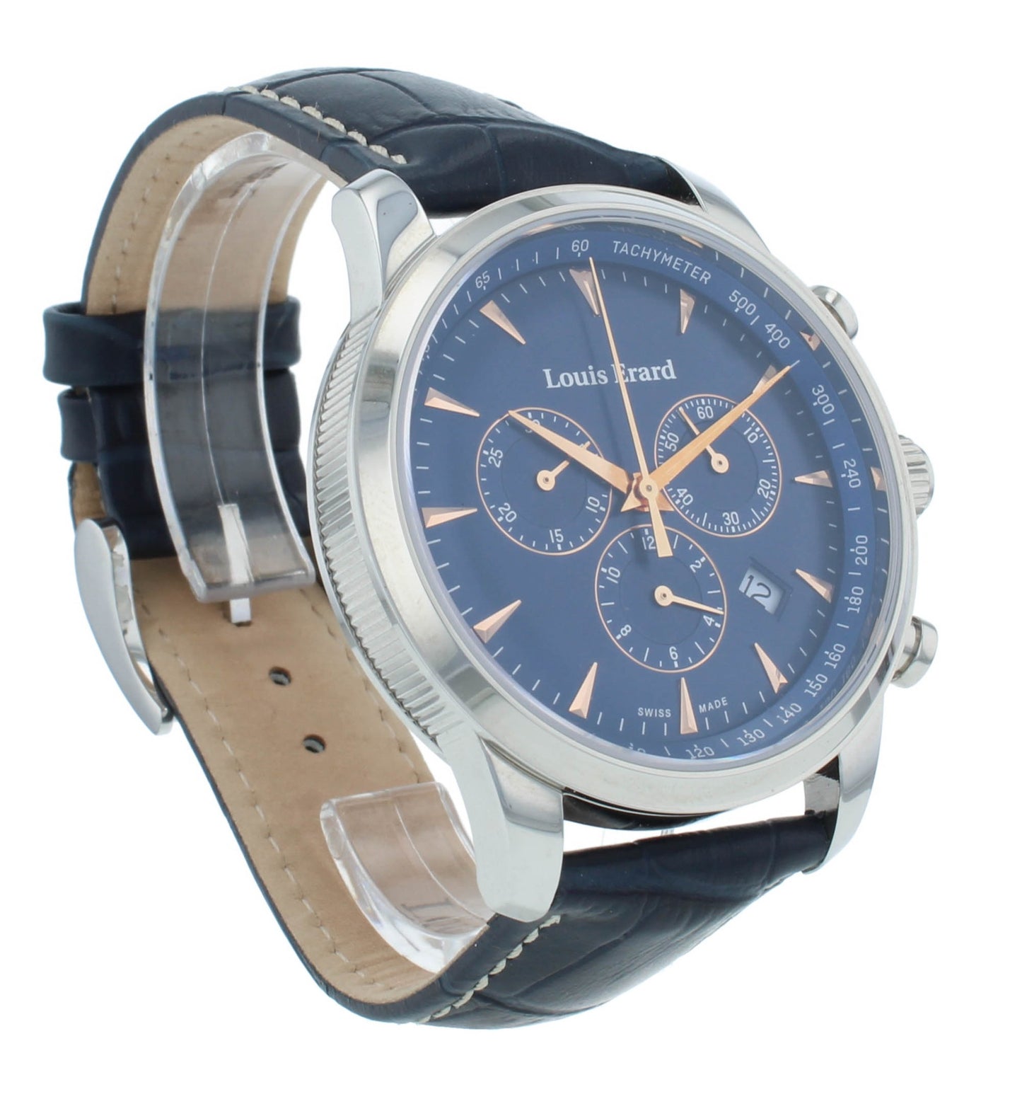 Louis Erard Heritage 42mm Quartz Chrono Blue Dial Men's Watch 13900AA15.BDC102