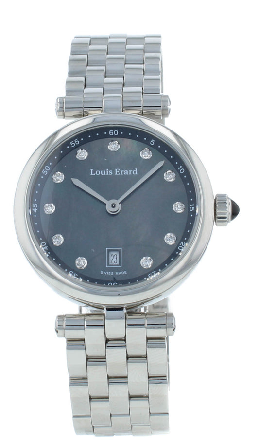 Louis Erard Romance 30mm Quartz MOP Diamond Dial Ladies Watch 10800AA19.BMA23