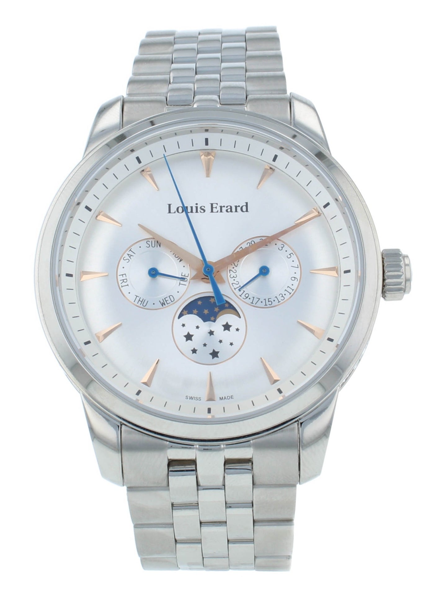 Louis Erard Heritage 42mm Moon Phase Quartz Men's Watch 14910AA11.BMA38