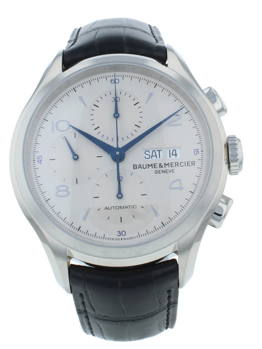 Baume & Mercier Clifton 43mm Chrono Silver Dial Automatic Men's Watch M0A10123