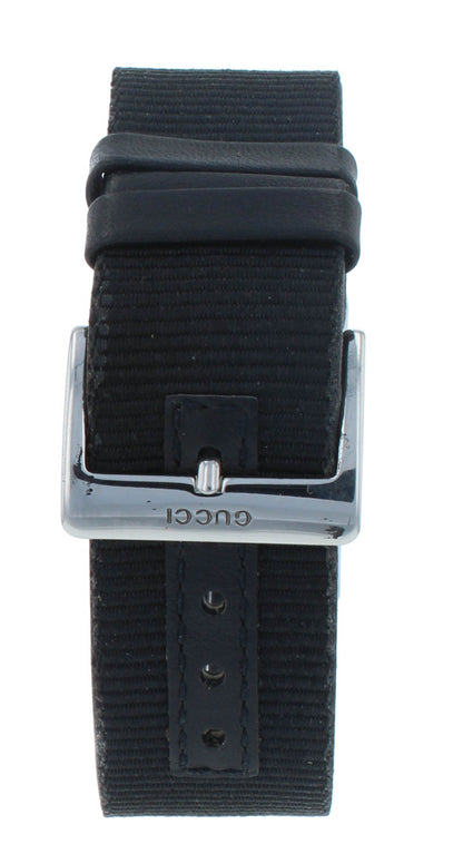 Pre-Owned Gucci 4900L Quartz Steel 23mm Black Dial Textile Strap Ladies Watch