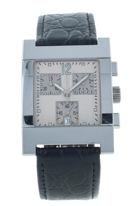 Pre-Owned 7700 Chrono 31mm Silver Dial Black Strap Quartz Ladies Watch