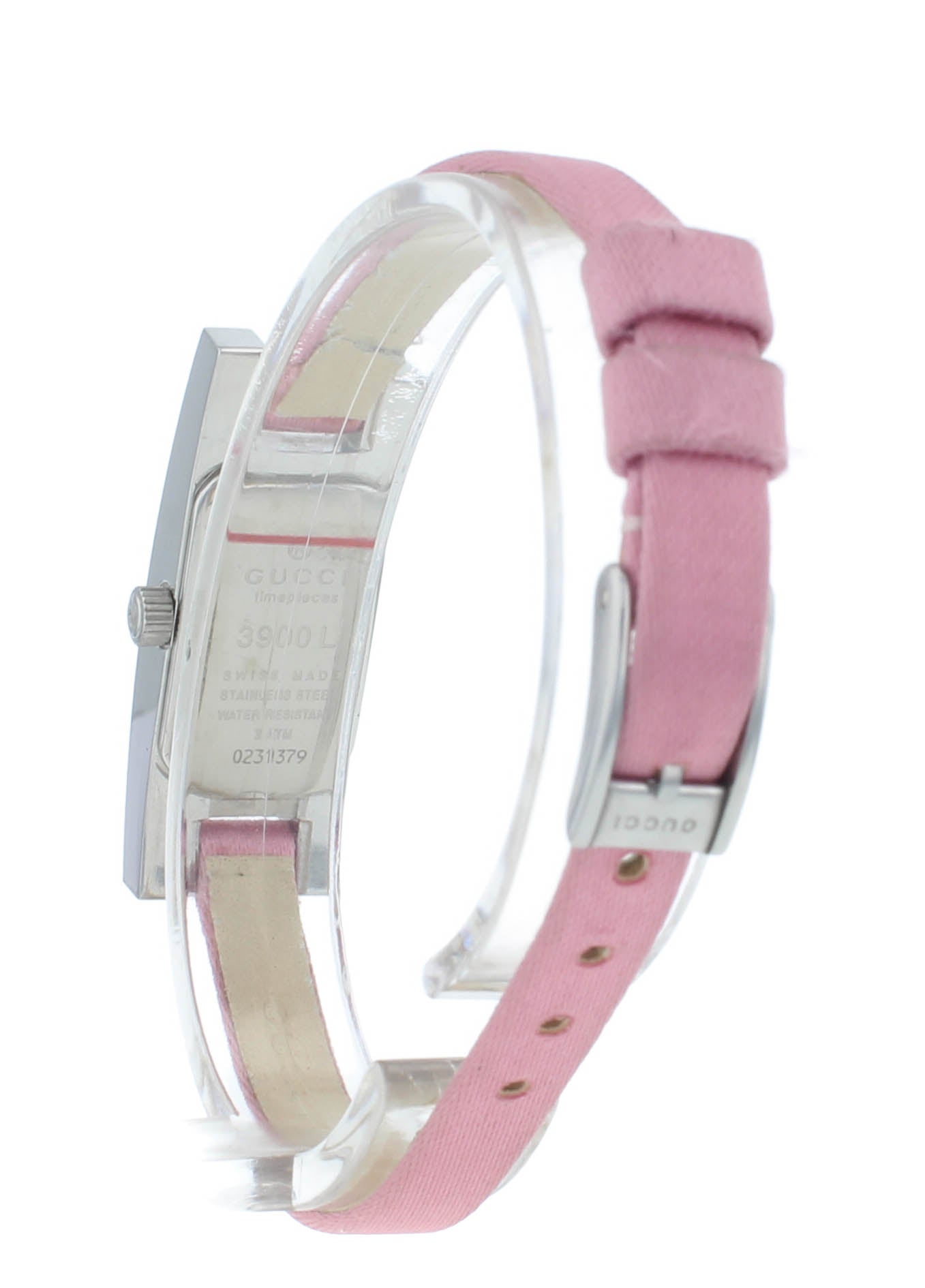 Pre-Owned Gucci 3900L Quartz Stainless Steel 12mm Pink Dial & Strap Ladies Watch