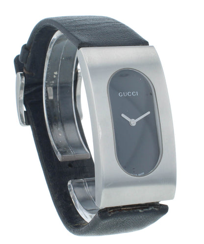 Pre-Owned Gucci 2400L 22mm Quartz Black Dial Black Strap Ladies Watch