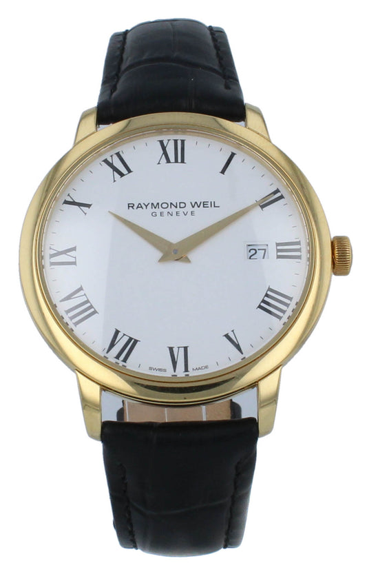 Raymond Weil Toccata White Dial Black Leather Men's Quartz Watch 5488-PC-00300