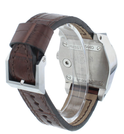 European Panhard M3 35mm Automatic Brown Strap Black Dial Unisex Watch PM3STDSS