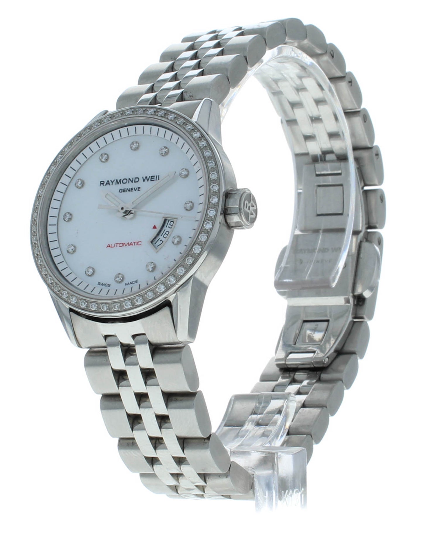 Raymond Weil Freelancer 29mm Ladies Automatic Steel Diamond Watch 2430-STS-97081