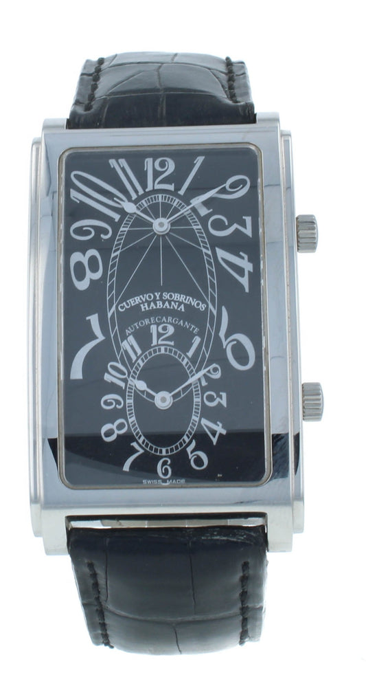 Pre-Owned Cuervo y Sobrinos Prominente Dual Time Auto Ladies Watch 1112.100.1