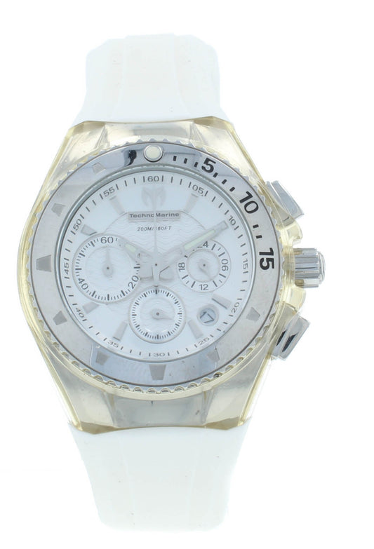 TechnoMarine Cruise Silver Dial Chronograph 34mm Quartz Ladies Watch 111001