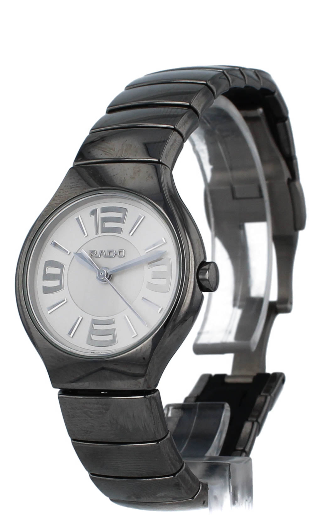 Rado True Ceramic Bracelet & Case 27mm Silver Dial Quartz Ladies Watch R27656112