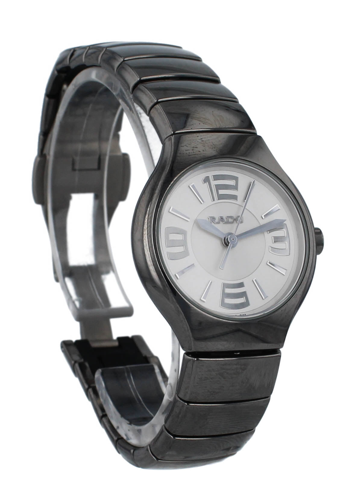 Rado True Ceramic Bracelet & Case 27mm Silver Dial Quartz Ladies Watch R27656112