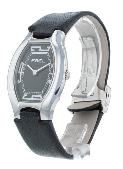 Pre-Owned Ebel Beluga Tonneau 29mm Quartz Black Dial Ladies Watch 9175G31