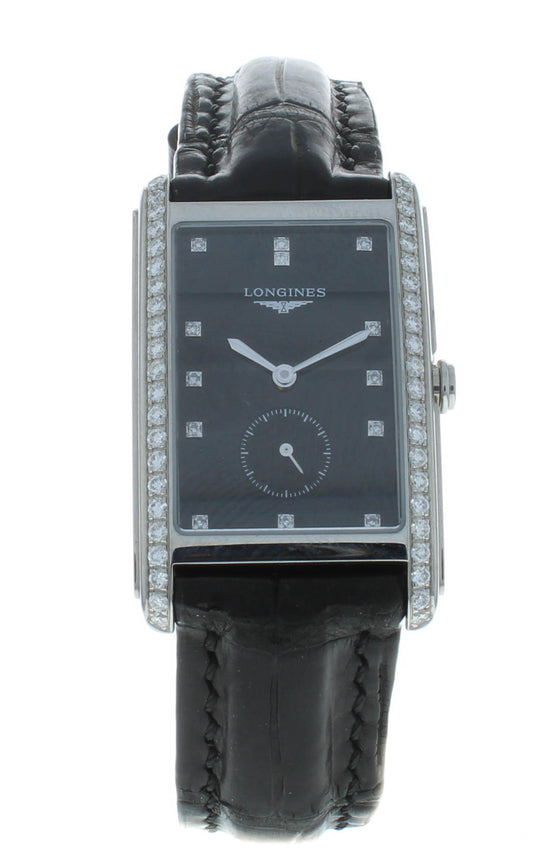 Longines DolceVita 26mm Diamond Leather Band Quartz Ladies Watch L5.755.0.57.0