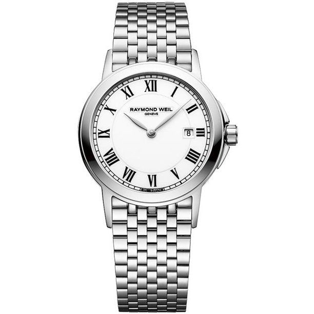 Raymond Weil Tradition 28mm White Dial Steel Quartz Ladies Watch 5966-ST-00300