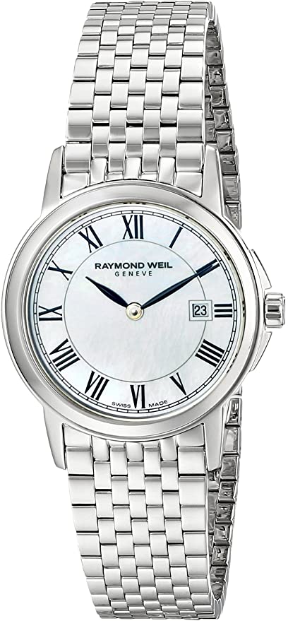 Raymond Weil Tradition 28mm White MOP Dial Quartz Ladies Watch 5966-ST-00970