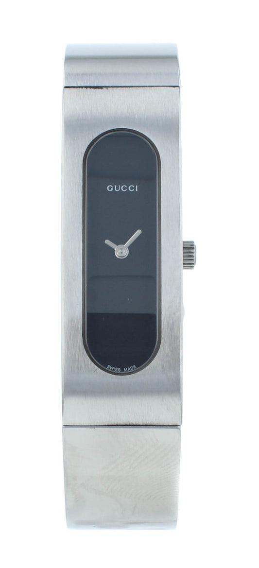 Gucci 2400 Series Black Dial Stainless Steel Quartz 14mm Ladies Watch 2400L