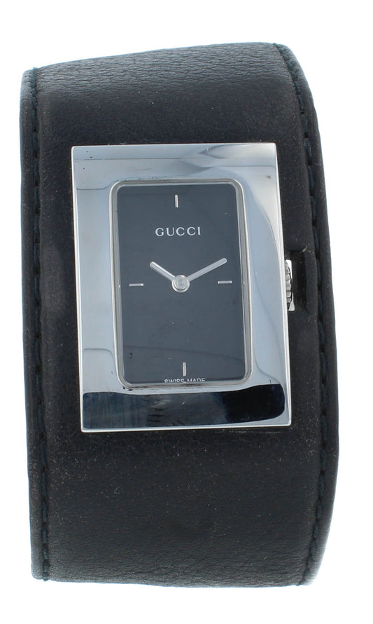 Pre-Owned Gucci 7800L Quartz 24mm Black Dial Stainless Steel Ladies Watch