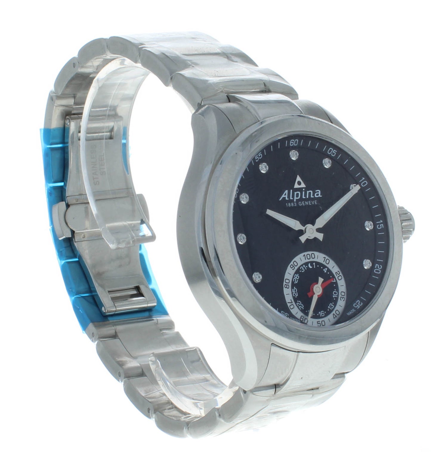 Alpina Horological Smartwatch Black Guilloche Dial Case Mens Watch AL-285BTD3C6B