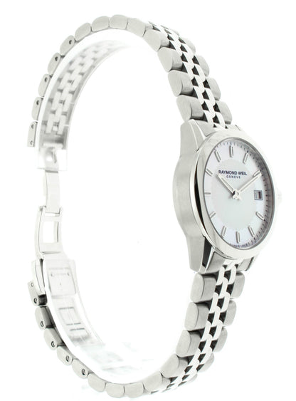 Raymond Weil Freelancer White MOP Dial Ladies Watch MSRP $950.00 5626-ST-97021